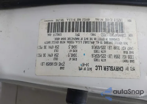 2008 Dodge Grand Caravan from USA, damaged, VIN 1D88N54P38D117551